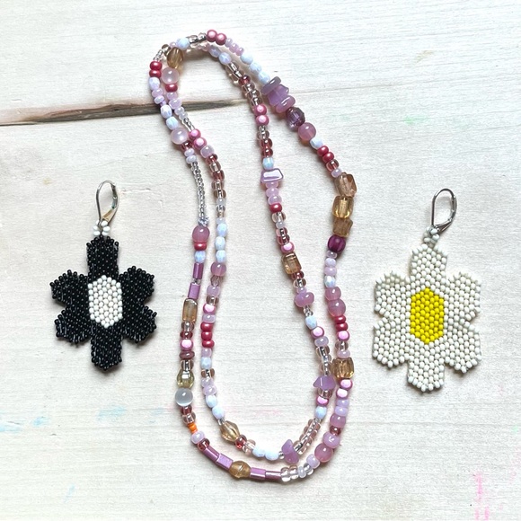 *sold* HANDMADE GLASS NECKLACE | Glass Chunkies One of a Kind Readymade Necklace - Picture 9 of 9